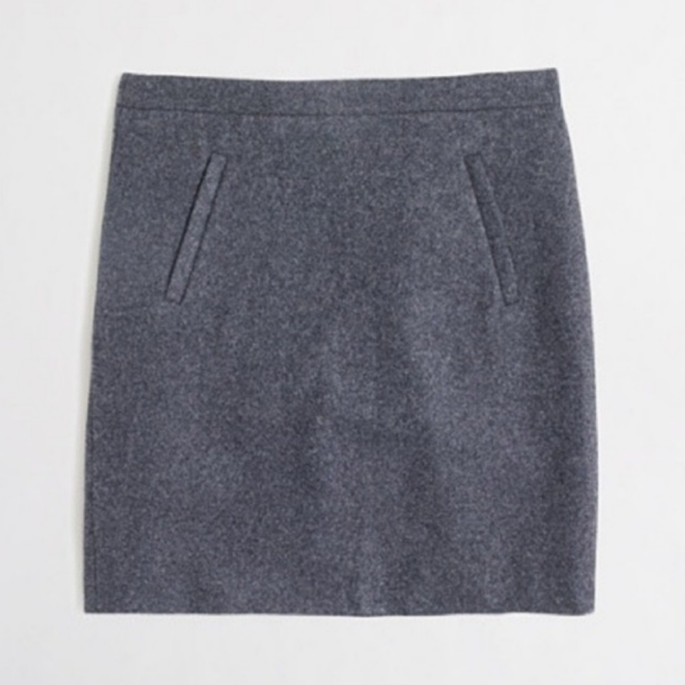 J. Crew Gray Zip-Pocket Wool Mini Skirt Size 00